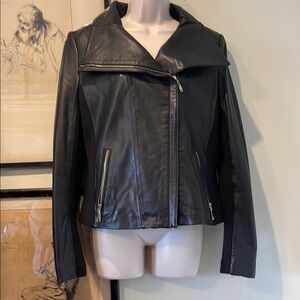 T Tahari Black Leather Jacket
